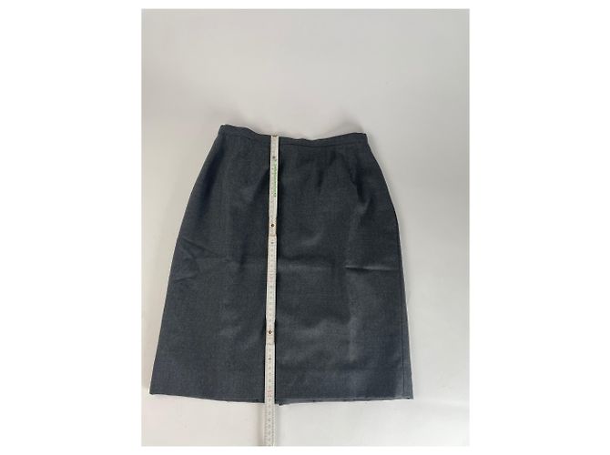 Gonna in lana vintage Dior grigia 38/M Nero - vista 7