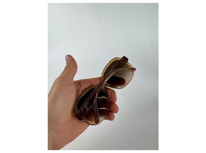 Céline Vintage Celine Paris übergroße Sonnenbrille braun - Ansicht 11