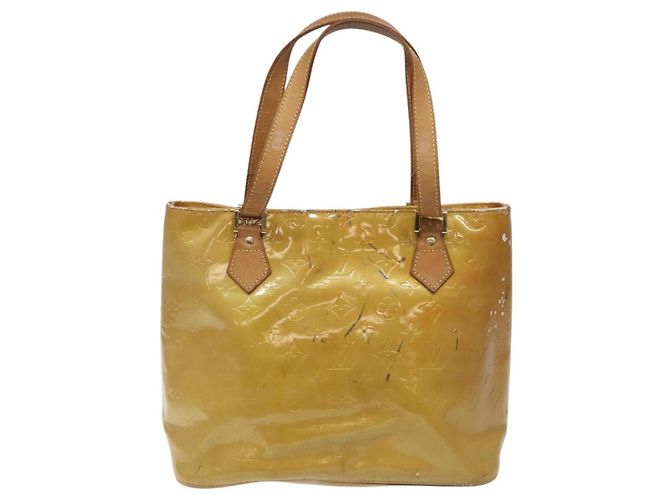LOUIS VUITTON Borsa a Mano Monogram Vernis Houston Beige M91004 LV Auth bs23194 - vista 13