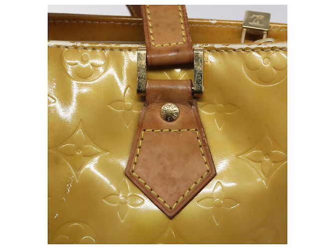 LOUIS VUITTON Borsa a Mano Monogram Vernis Houston Beige M91004 LV Auth bs23194 - vista 17
