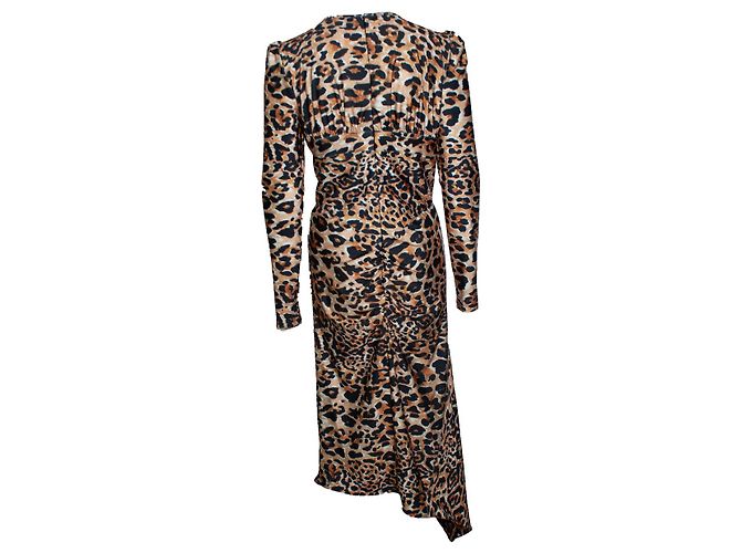 Vestido midi de leopardo Paco Rabanne x H&M Castaño Negro - vista 2