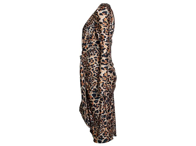 Vestido midi de leopardo Paco Rabanne x H&M Castaño Negro - vista 3