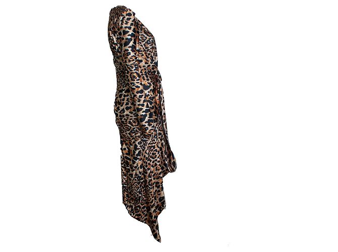 Vestido midi de leopardo Paco Rabanne x H&M Castaño Negro - vista 4