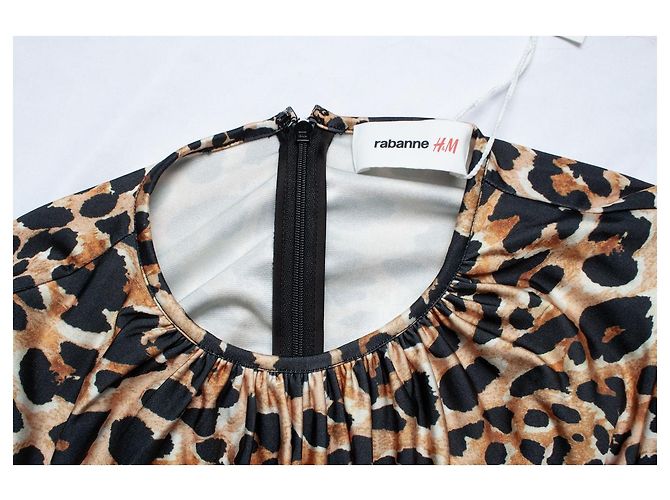 Vestido midi de leopardo Paco Rabanne x H&M Castaño Negro - vista 7