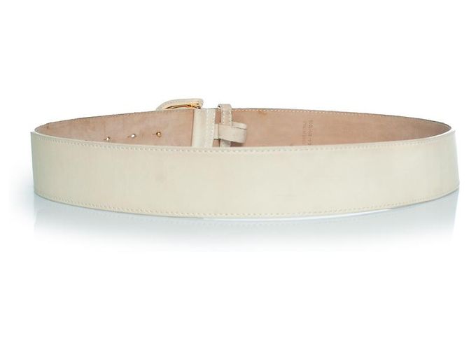 Christian Dior Dior, cinto D com fivela dourada em couro bege - vista 6