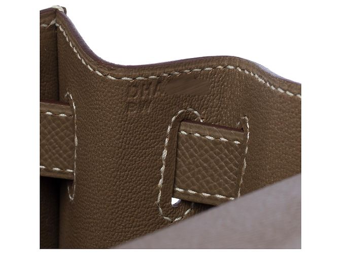 Hermès Sac HERMES Kelly 28 en Cuir Étoupe - 102571 Taupe - vue 8