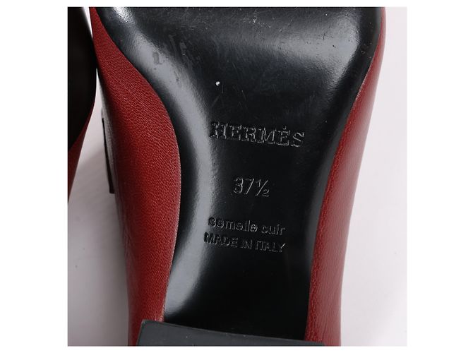 Hermès Leder-Mule Constance Hermes Paradis in Burgunder, Größe 37,5 EU Bordeaux - Ansicht 11