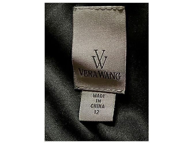 Vera Wang Vestido de brocado con cuello ilusión Negro Turquesa - vista 6