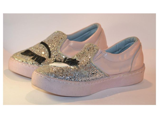 Sneakers Chiara Ferragni rosa e argento pelle taglia 35 - vista 2