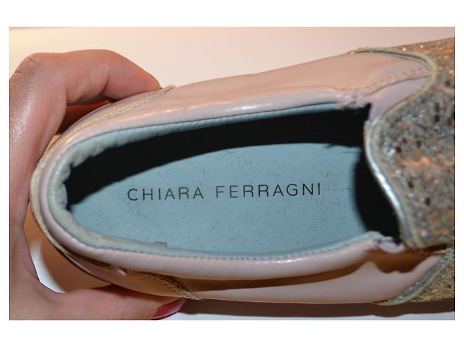 Sneakers Chiara Ferragni rosa e argento pelle taglia 35 - vista 6
