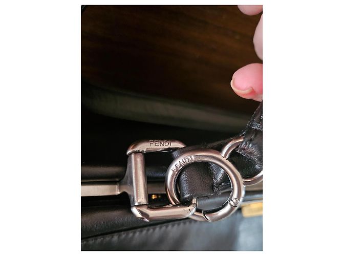 Borsa Fendi Peekaboo 40 in pelle nera Nero - vista 8