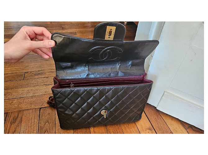 Timeless Borsa Chanel Classic Jumbo in agnello marrone Marrone scuro - vista 12