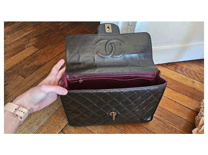 Timeless Borsa Chanel Classic Jumbo in agnello marrone Marrone scuro - vista 13