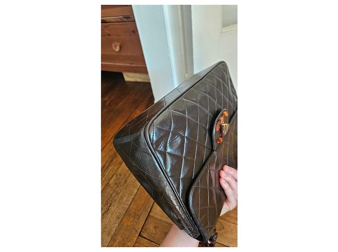 Timeless Borsa Chanel Classic Jumbo in agnello marrone Marrone scuro - vista 9