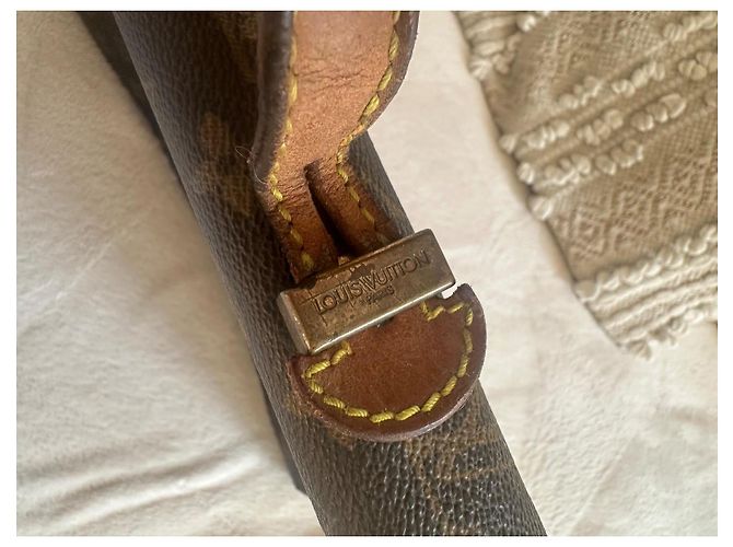 Vintage leather and canvas Louis Vuitton briefcase Brown - view 10