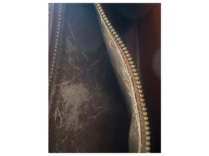 Vintage leather and canvas Louis Vuitton briefcase Brown - view 16