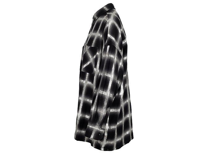 Camicia oversize a quadri glitter Amiri - '10s Nero - vista 2