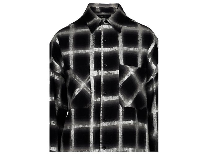 Camicia oversize a quadri glitter Amiri - '10s Nero - vista 4