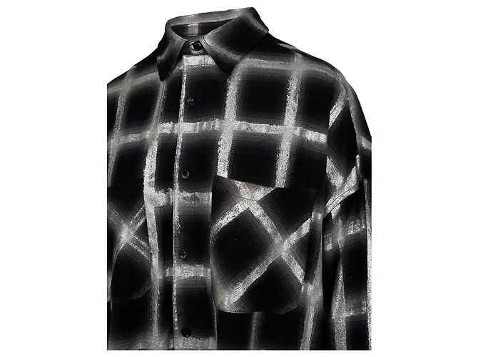 Camicia oversize a quadri glitter Amiri - '10s Nero - vista 5