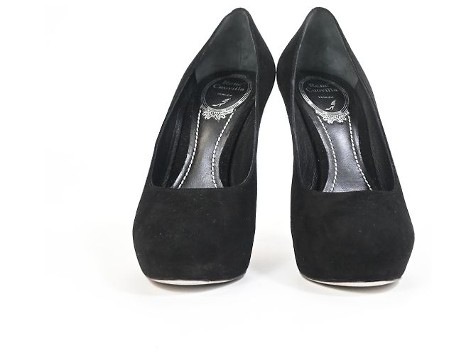 Rene Caovilla Pumps con plateau René Caovilla in suede nero - vista 10