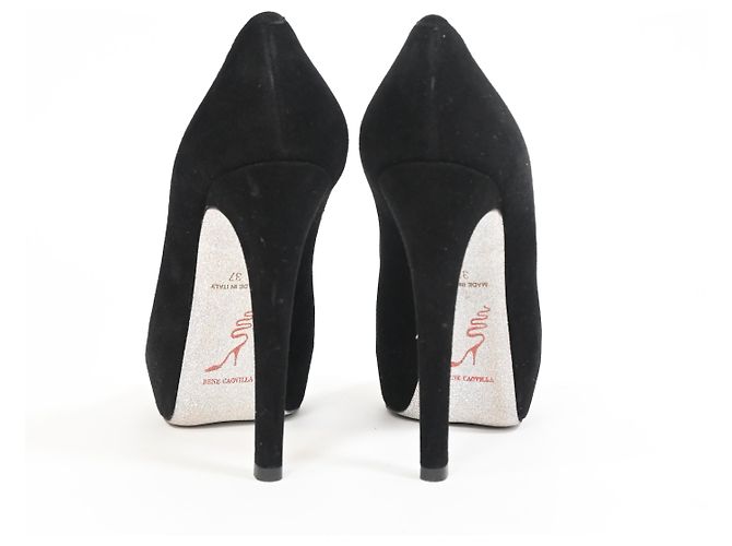 Rene Caovilla Pumps con plateau René Caovilla in suede nero - vista 11
