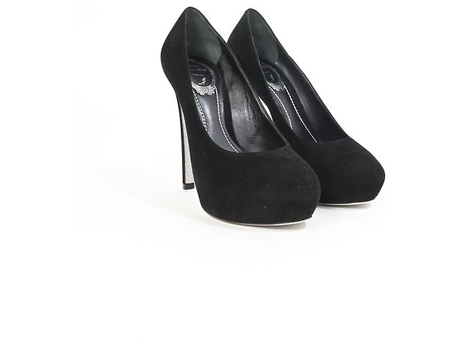 Rene Caovilla Pumps con plateau René Caovilla in suede nero - vista 12