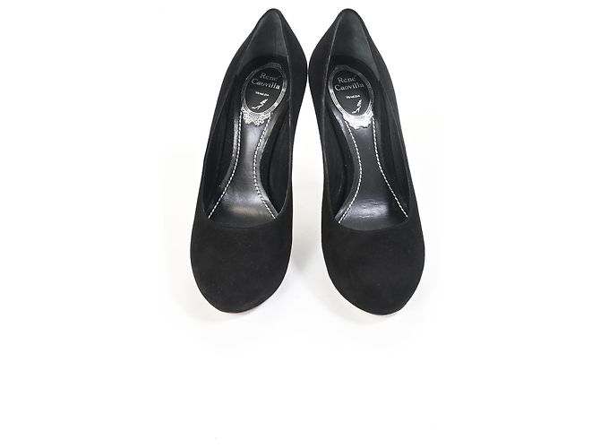 Rene Caovilla Pumps con plateau René Caovilla in suede nero - vista 13