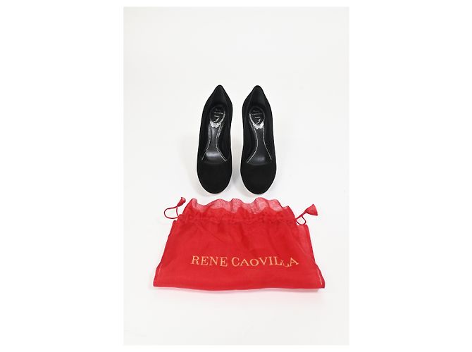 Rene Caovilla Pumps con plateau René Caovilla in suede nero - vista 16