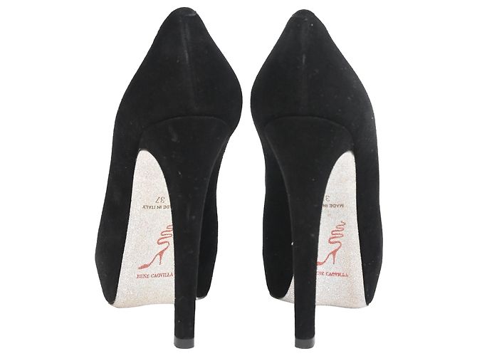 Rene Caovilla Pumps con plateau René Caovilla in suede nero - vista 3