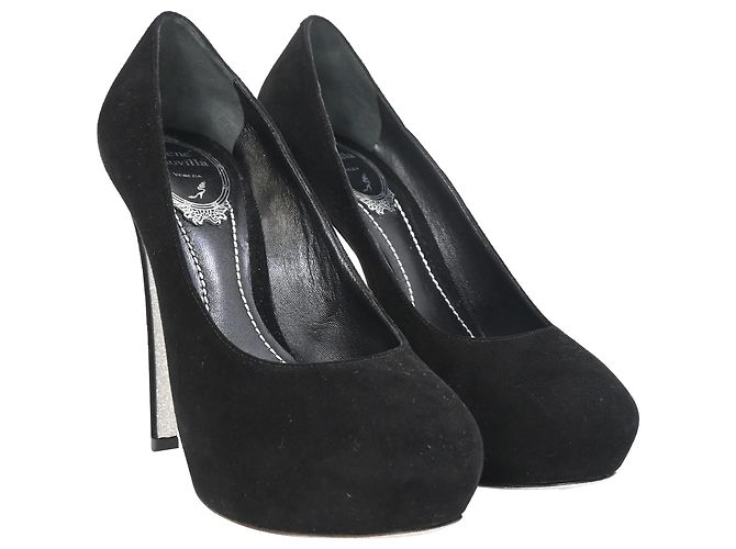 Rene Caovilla Pumps con plateau René Caovilla in suede nero - vista 4