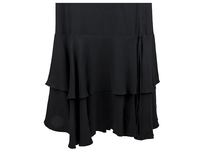 Moschino Couture geschichteter geraffter langer Rock - 90er Schwarz - Ansicht 4