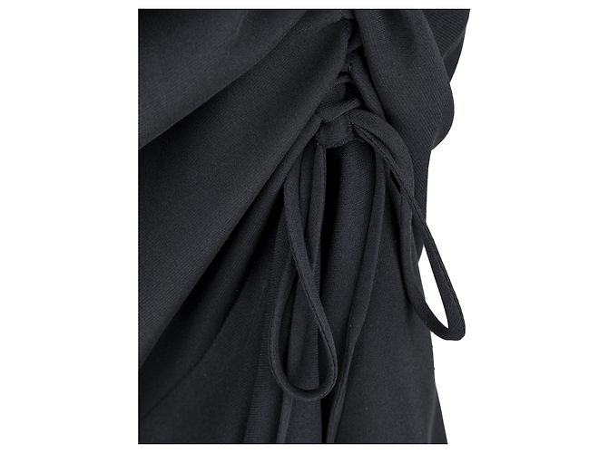 Moschino Couture geschichteter geraffter langer Rock - 90er Schwarz - Ansicht 6