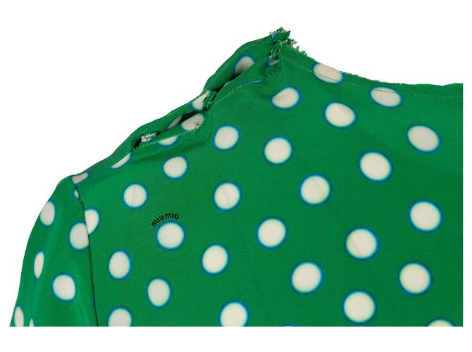 Top a pois Miu Miu - anni '10 Verde - vista 3