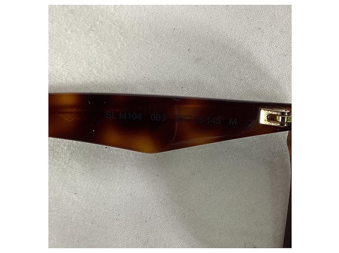 Saint Laurent Tortoiseshell Rectangular Sunglasses in Brown Acetate - view 10