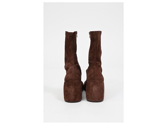 Stivaletti Dries Van Noten 65 in suede marrone - vista 11