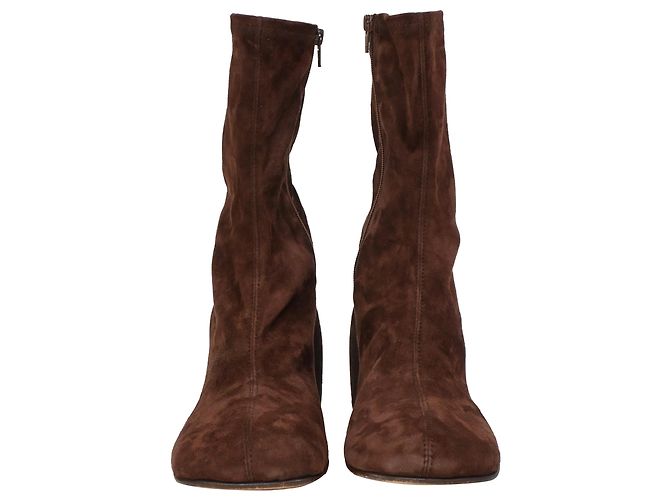 Stivaletti Dries Van Noten 65 in suede marrone - vista 2