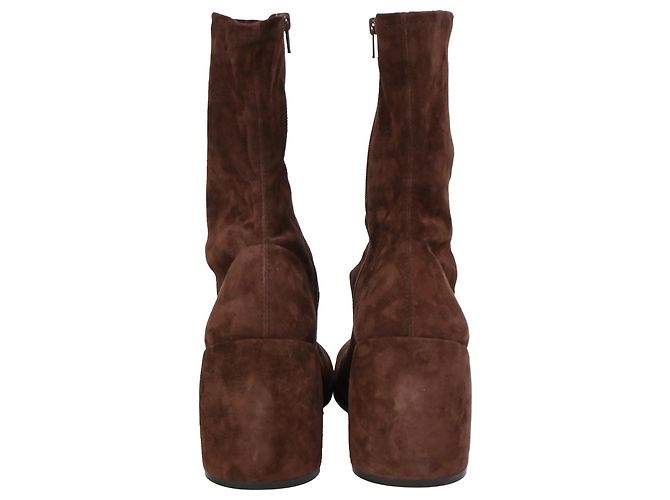 Stivaletti Dries Van Noten 65 in suede marrone - vista 3