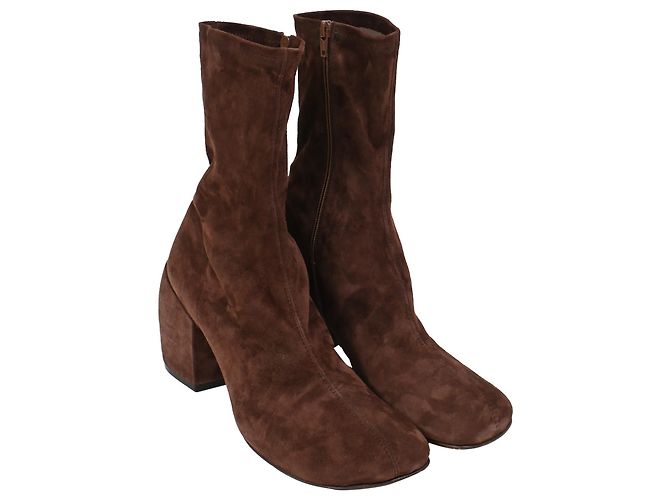 Stivaletti Dries Van Noten 65 in suede marrone - vista 4