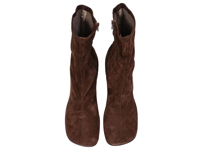 Stivaletti Dries Van Noten 65 in suede marrone - vista 5
