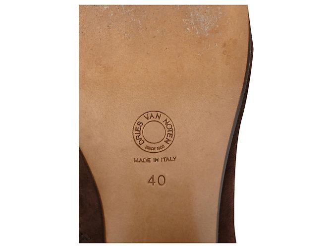 Stivaletti Dries Van Noten 65 in suede marrone - vista 7