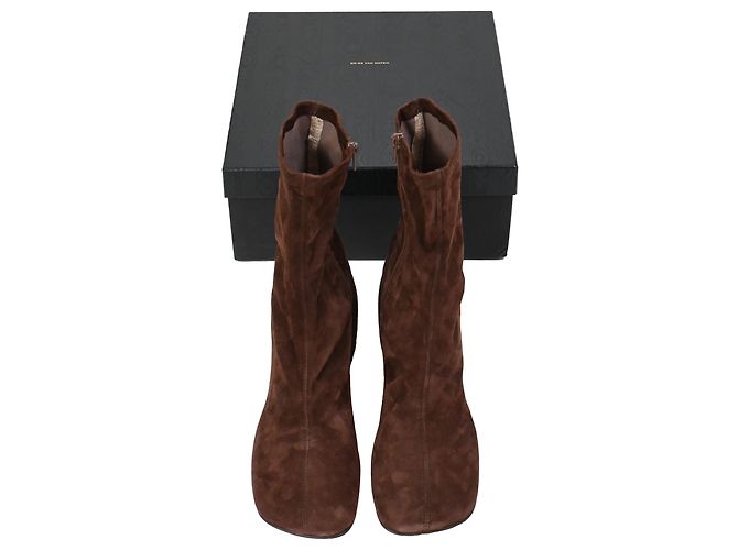 Stivaletti Dries Van Noten 65 in suede marrone - vista 8