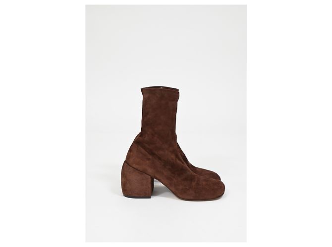 Stivaletti Dries Van Noten 65 in suede marrone - vista 9