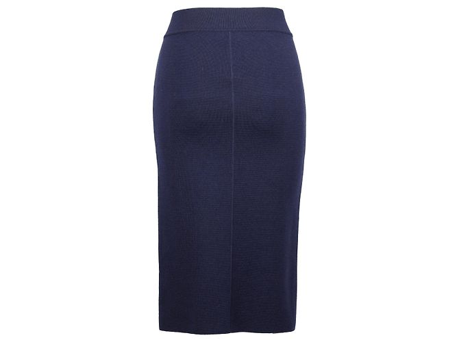 Falda Midi Yves Saint Laurent - años 10 Azul Azul marino - vista 2
