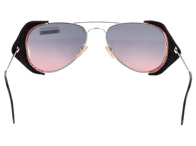 Gafas de sol aviador de piel de serpiente Roberto Cavalli - '10s Plata Metálico - vista 4