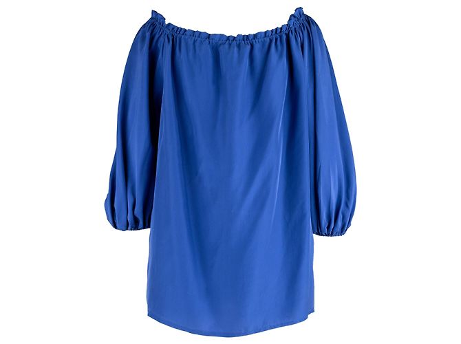 Blumarine gerafftes Halsoberteil - 10er Jahre Blau - Ansicht 3