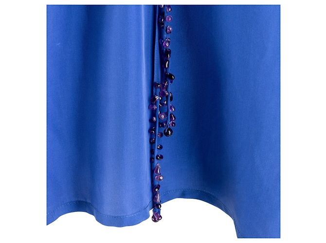 Blumarine gerafftes Halsoberteil - 10er Jahre Blau - Ansicht 6