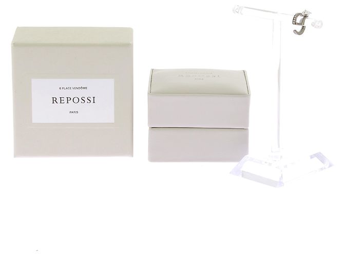Pendientes REPOSSI T. Oro blanco Negro - vista 6
