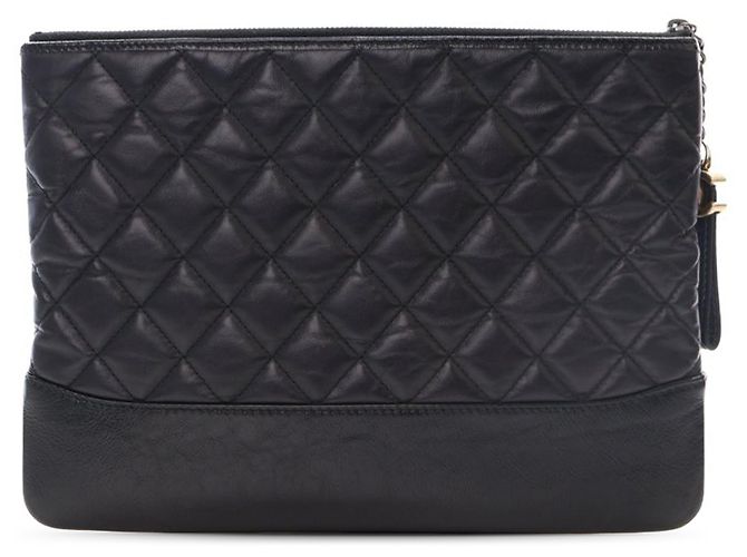 Chanel Nero Medio Pelle di Vitello Invecchiata Gabrielle O Case Clutch - vista 2