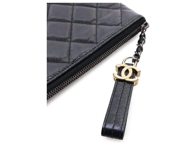 Chanel Nero Medio Pelle di Vitello Invecchiata Gabrielle O Case Clutch - vista 6