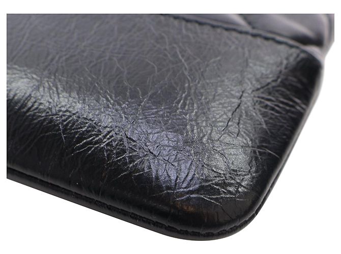 Chanel Nero Medio Pelle di Vitello Invecchiata Gabrielle O Case Clutch - vista 9
